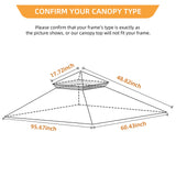 Grill Gazebo Replacement Canopy Roof - Figfeu 5x8 Double Tiered Outdoor BBQ Gazebo Canopy Top Cover Grill Shelter Cover Only Fit for Model L-GG001PST-F (Khaki) Figfeu