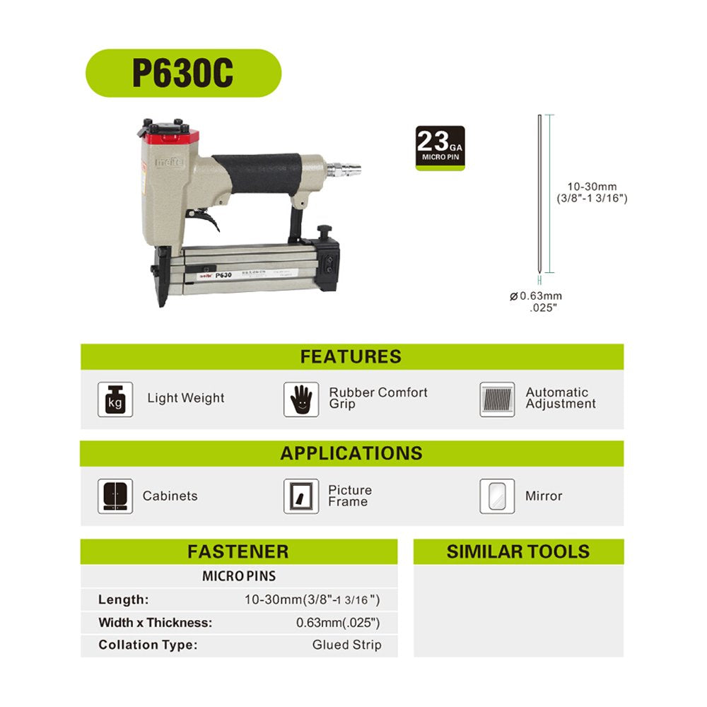 meite 23 Gauge Pin Nails, 1-3/16-Inch Micro Headless Pins for Pin Nailer - Copper Plated Pins Nails for Nail Gun, Ideal for Fine Woodworking and Trim Work (10,000 PCS) meite