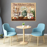 JFYHAB Kitchen Diamond Art Kits for Adults, Food Diamond Painting Kits for Adults Beginners, DIY 5D Diamond Painting with Round Gem Art Kits for Adults for Gift Home Wall Decor 12x16 Inch JFYHAB