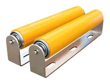 Ultimation 2 Pack Polyurethane Coated Roller with Bracket - Conveyor Rollers for Smooth Material Handling, Durable Construction - 1.5" Diameter Roller - 10" Between Frame, 9-7/16" Tube Length - WoodArtSupply