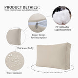 Valita Outdoor Furniture Replacement Cushions, Fits 4-seat Sectional Rattan Conversation Set, 10-Piece Patio Water-Resistant Replacement Sofa Cushions, Liner&Cover (Khaki) Valita