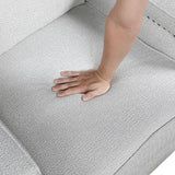 Lexicon Push Back Recliner Chair, Reclining Sofa Armchair, Modern Recliner Sofa Chair with Footrest, Chenille Fabric Recliner Arm Chair, Single Sofa Accent Chair for Living Room/Office/Apartment, Grey Lexicon