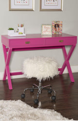 Linon PG138RSP01U Linon Home Decor Peggy Raspberry Pink Writing Desk Desk, Raspberry Pink, 44"W x 20"D x 30"H Linon