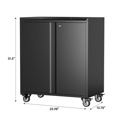 JAORD Metal Storage Cabinet on Wheels, Tool Cabinets for Garage, Garage Rolling Cabinet, Roling Garage Storage Cabinet, Lockable Storage Cabinet with Wheels for Home, Office, Assembly Require - WoodArtSupply