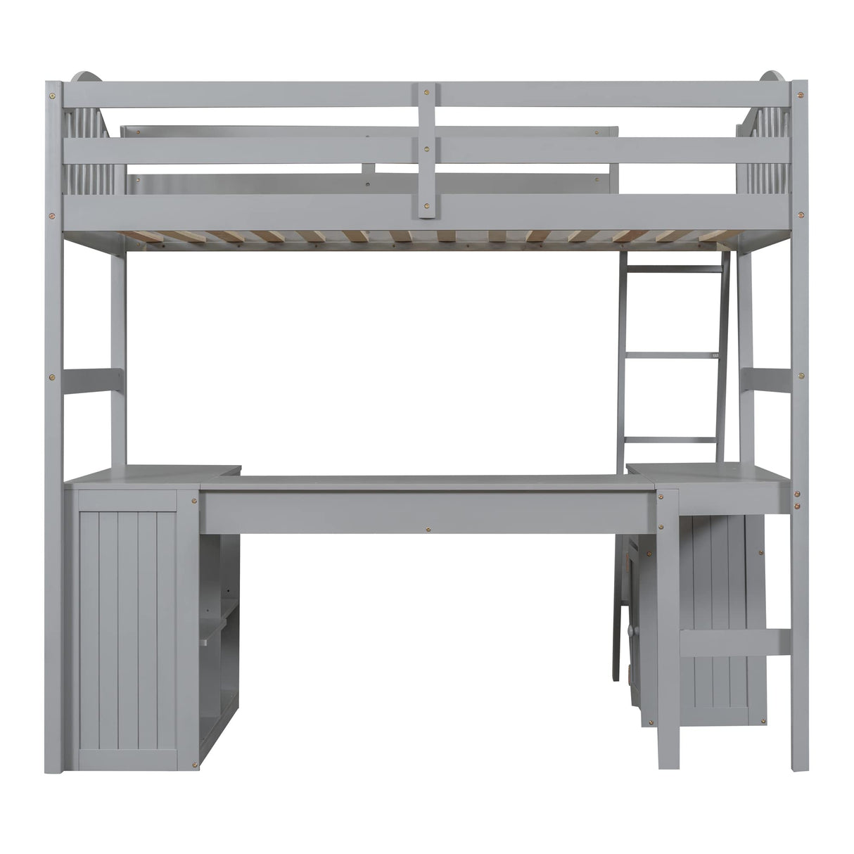 Harper & Bright Designs Grey Twin Size Loft Bed with Integrated Desk, Drawers, and Storage Solutions for Kids and Teens Harper & Bright Designs