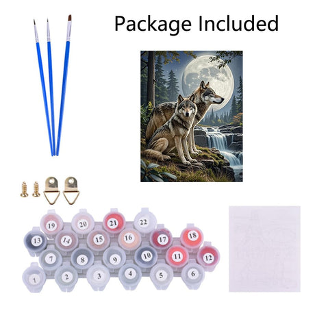 ACIOPPL Paint by Numbers for Adults Beginner Colorful Animal DIY Acrylic Painting Kits Animal Wolf Oil Painting by Number Kit Drawing Acrylic Paint Canvas Set for Home Wall Decor Colorful Wolves Generic