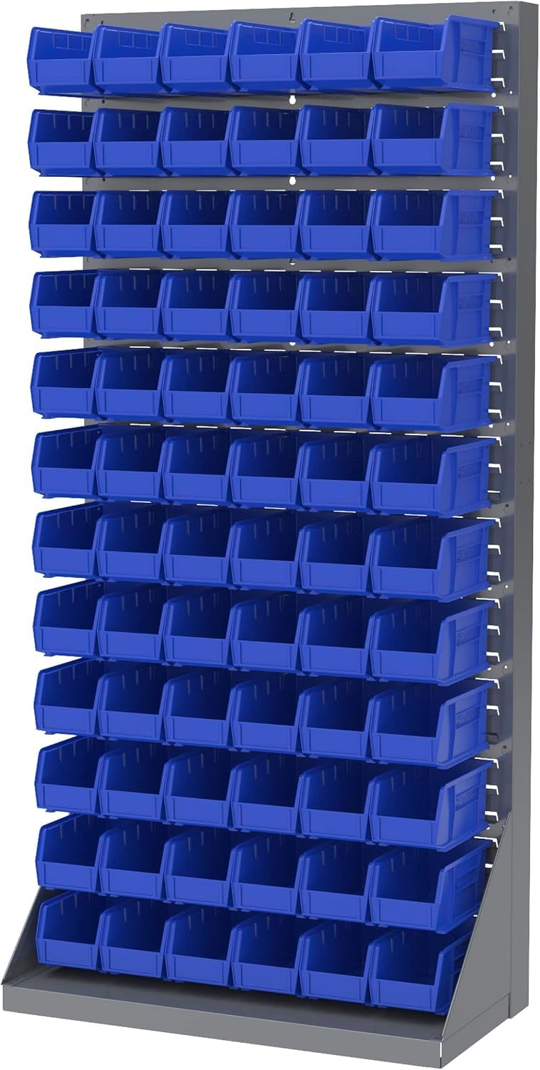 Akro-Mils 30230 AkroBins Plastic Storage Bins, Space-Saving Stackable Bins for Garage, Pantry, Craft Organization, 10.5 "L x 5.5 "W x 5"H, Blue, 12-Pack Akro-Mils