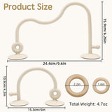 Baby Sensory Teething Chew High Chair Suction Toys for Infant Toddlers 6 12 18 24 Months, Food Grade Silicone Teether with Oak Loop Montessori Educational Baby Bath Toy Gifts (Beige) AiTuiTui