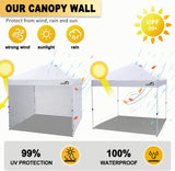 Hisinly Canopy Sidewalls 10 * 10 ft, 3PCS Sunwalls with 210D Oxford Cloth, UV Protection and Waterproof, Suits Pop-up Tent/Instant Canopy/Commercial Canopy, White (Sidewall Only) Hisinly