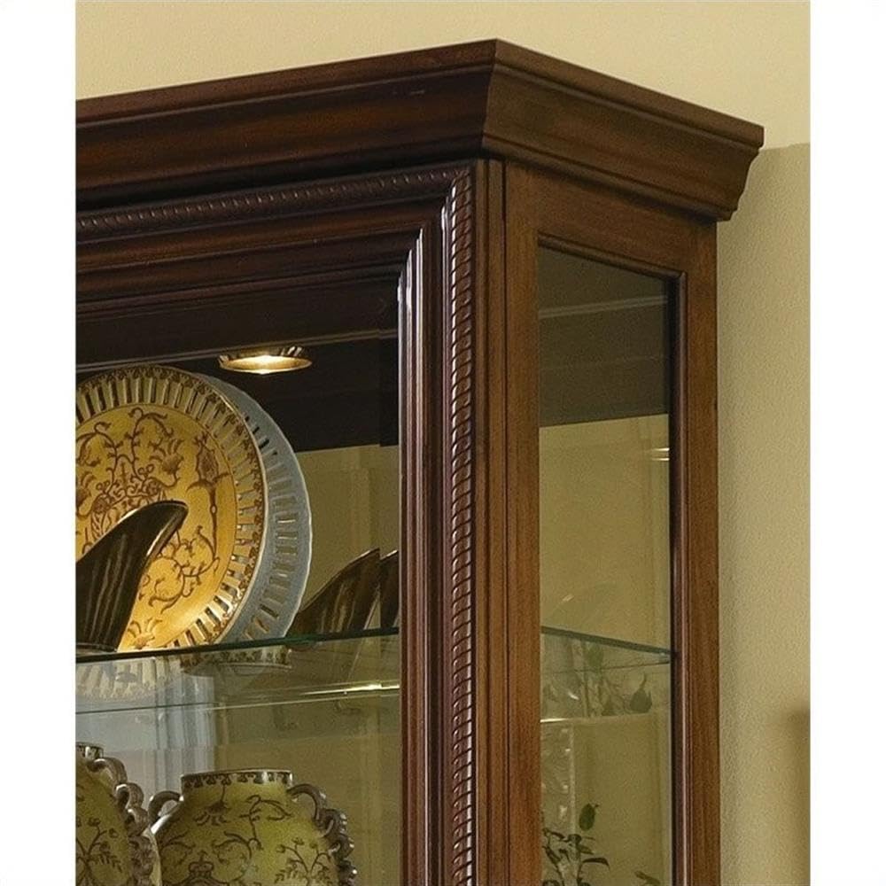 Pulaski Two Way Sliding Door Curio, 43 by 16 by 80-Inch, Brown - WoodArtSupply