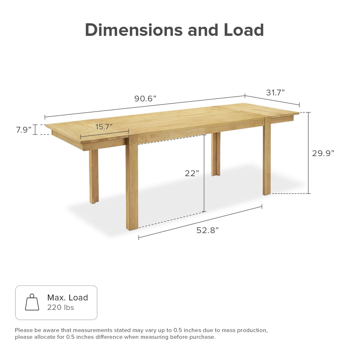 mopio Logan 7 Piece 6 Seater Upholstered Extendable Dining Table Set Beige Dining Chair Set of 6, Modern Farmhouse Solid Wood 7 Piece 91" for Dining Room Kitchen mopio