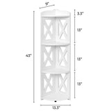 NHZ Corner Shelf Stand, Wood Corner Bookshelf, Corner Bookcase and Plant Stand (White, 4 Tier) NHZ