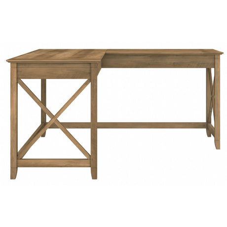 Bush Furniture Key West 60W Modern Farmhouse L Shaped Desk in Reclaimed Pine 60-Inch Corner Table for Home Office Bush Business Furniture