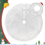 TranquilBliss Christmas Tree Skirt, Fur Burlap Christmas Tree Decorations, Farmhouse Christmas Decor Xmas Holiday Home Party Decorations Indoor Outdoor, 36in White TranquilBliss