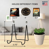 KINGDOM SOLUTIONS MADE IN USA 12-Pack Sturdy & Durable Adjustable Metal Easels to Display Books, Frames, Comics, Plates & More - Unique on the Market KINGDOM SOLUTIONS