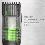 Remington Vacuum Beard Trimmer,13 Length and Style Settings with Adjustable Length Comb (2-18mm),Vacuum Trimmer for Beard, Mustache, and Stubble, Rechargeable Lithium Power, Washable, Removable Blades Remington