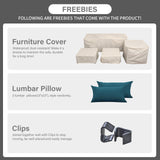 Rattaner 4 PCS Patio Furniture Set Outdoor Sectional Wicker Patio Furniture Patio Couch with Chair and Outdoor Storage Table All-Weather Non-Slip Cushions Waterproof Covers, Peacock Blue Rattaner