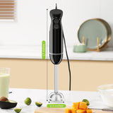 Bonsenkitchen Hand Blender, Immersion Blender with 2 Mixing Speed, Electric Handheld Blender Portable Stick Mixer with Stainless Steel Blades for Soup, Smoothie, Puree, Baby Food Bonsenkitchen