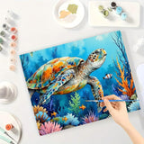 Ocean Turtle Paint by Numbers Kit for Adults - DIY Sea Turtle and Coral Reef Painting on Canvas 16x20 Inch, Acrylic Paint Set, Suitable for Beginners, Art for Home Decoration or Gifts DecorFriday
