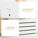 HOMCOM Modern Hall Tree, Entryway Coat Rack with Shoe Bench, 5 Hooks, Storage Shelf and Slatted Door Cabinet for Hallway, White HOMCOM