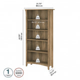 Bush Furniture Salinas 5-Shelf Tall Bookcase in Reclaimed Pine Bush Business Furniture