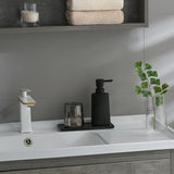 Small Soap Dispenser for Bathroom and Kitchen, Modern Farmhouse Striped Style Plastic Hand Soap Dish Soap Dispenser with Pump Matte Black YAUKPH