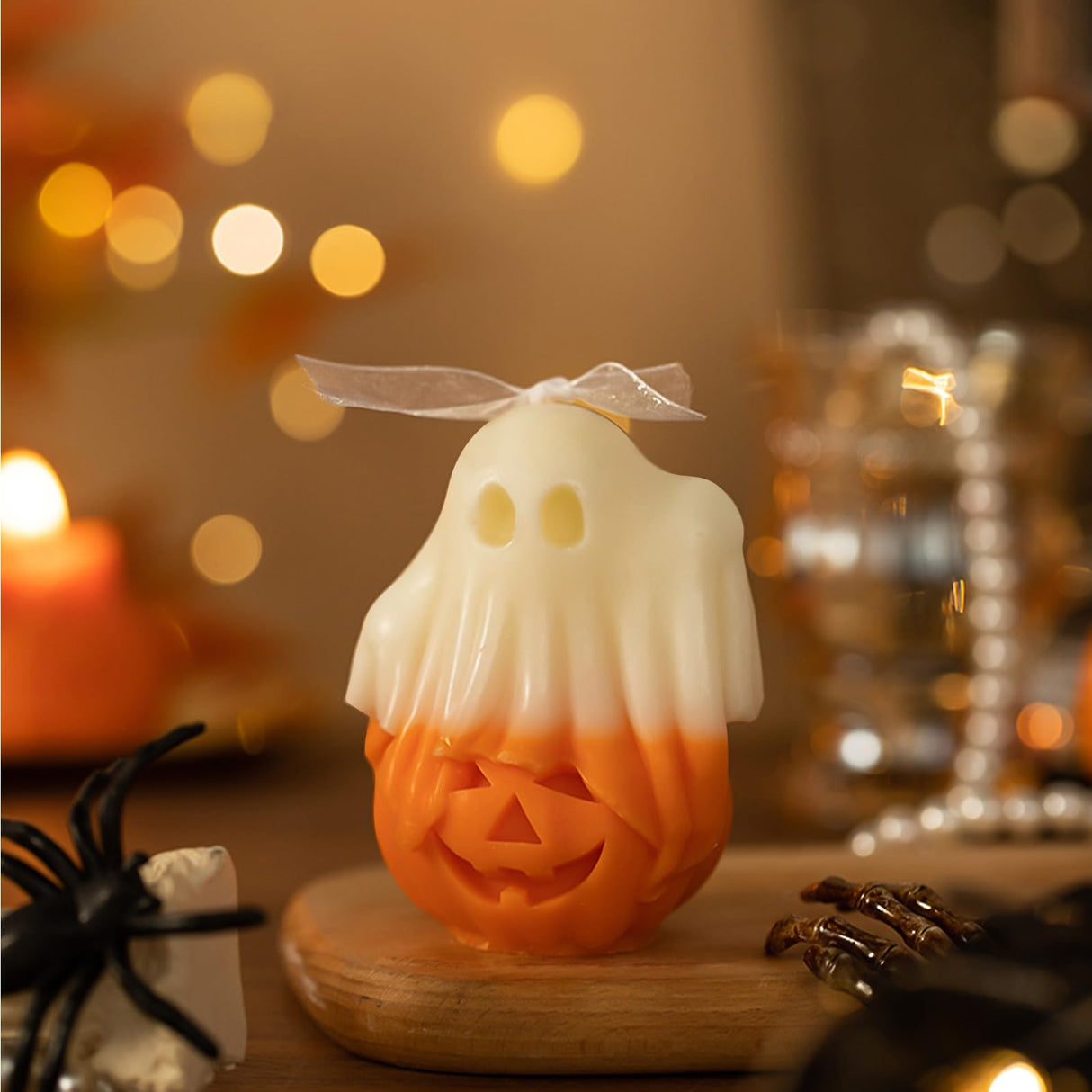 ZQYSING Halloween Candle Molds, New Cute Ghost Pumpkin Silicone Molds for Halloween Epoxy Resin Casting Aromatherapy Candle Soap Making Home Art Crafts Decor ZQYSING