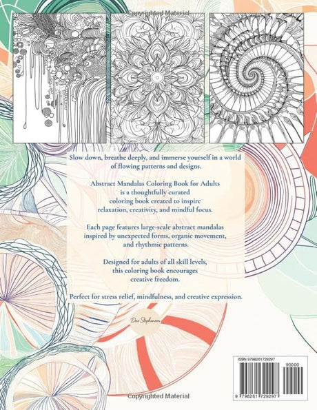 Abstract Mandalas Coloring Book for Adults: Relaxing Abstract Designs for Stress Relief and Focus WoodArtSupply