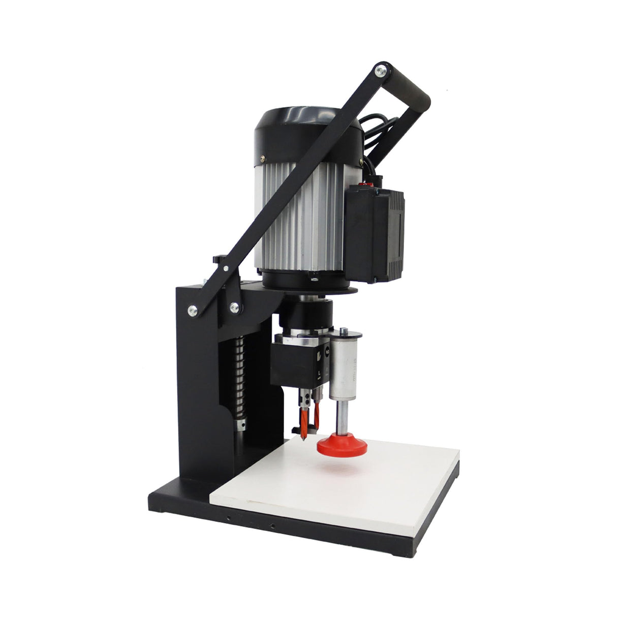 BREVELTION 110V Pneumatic Hinge Boring Insertion Machine Single Head Portable Electric Hinge Drill for Drilling Processing of Cabinets Wardrobes 45-9.5 Combined Drill 1.1KW BREVELTION