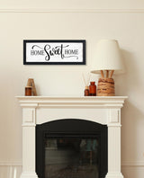 Home Sweet Home Sign Wall Decor: Rustic Art for Bedroom Wall Decor Above Bed Modern Farmhouse Country Wall Signs Master Bedroom Signs Framed Family Plaques Home Decorative 6" x 14.5" HLJ ART