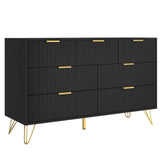 LYNSOM Dresser for Bedroom, Modern 7 Drawer Black Dresser with Metal Handles and Wide Drawer, Wood Chest of Drawers for Living Room LYNSOM