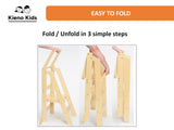 Foldable Kitchen Stool for Kids - Foldable Toddler Tower, Kitchen Stool for Toddlers, Toddler Standing Tower, Toddler Tower, Kids Stool (Wood Color) Kieno Kids