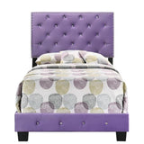 Glory Furniture Suffolk Velvet Upholstered Twin Bed in Purple Glory Furniture