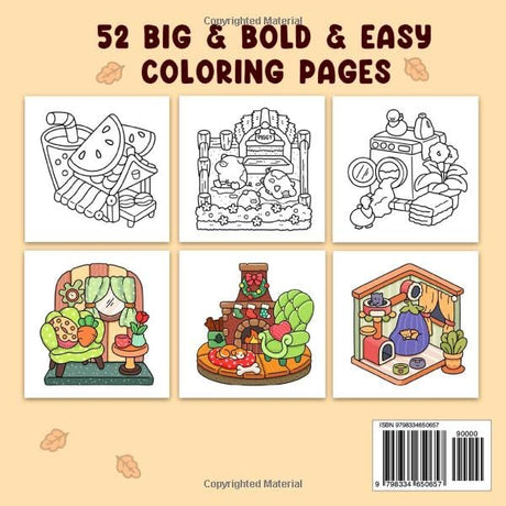 Hygge Place: Coloring Book for Adults and Teens, Bold and Easy Designs for Relaxation with Cozy Little Corners (Bold & Easy Coloring) WoodArtSupply