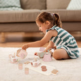 Smartwo Wooden Tea Set for Little Girls, 26 PCS Play Kitchen Accessories for Toddlers Princess Tea Party with Play Food, Pretend Play Tea Set Toy for Kids 1 2 3, Improve Imagination and Social Skills Smartwo