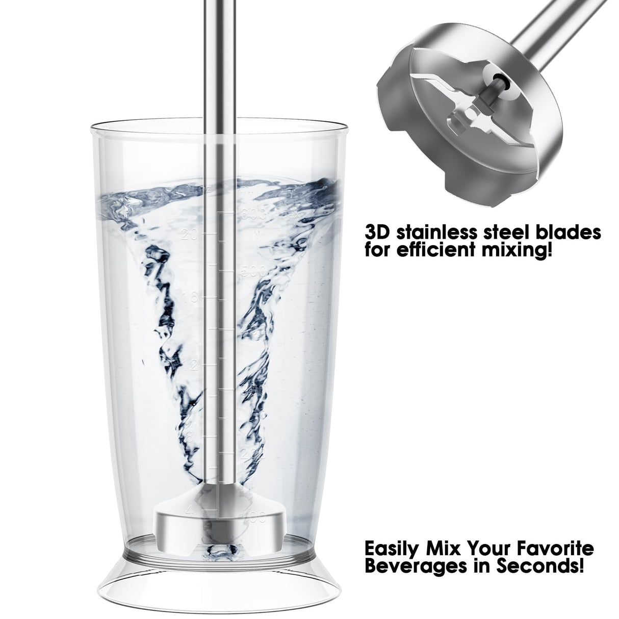 Blackcow Immersion Blender Handheld,800W Powerful Electric Hand Blender with 6-Speed&Turbo,Electric Mixer Handheld for kitchen,Smoothie,Soup,Baby Food,Puree,Drinks,RoseRed Blackcow