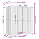 vidaXL Galvanized Steel Garden Shed - Durable Outdoor Storage for Garden Tools and Equipment - Easy Access Gate in Green 75.6"x42.5"x87.8" vidaXL