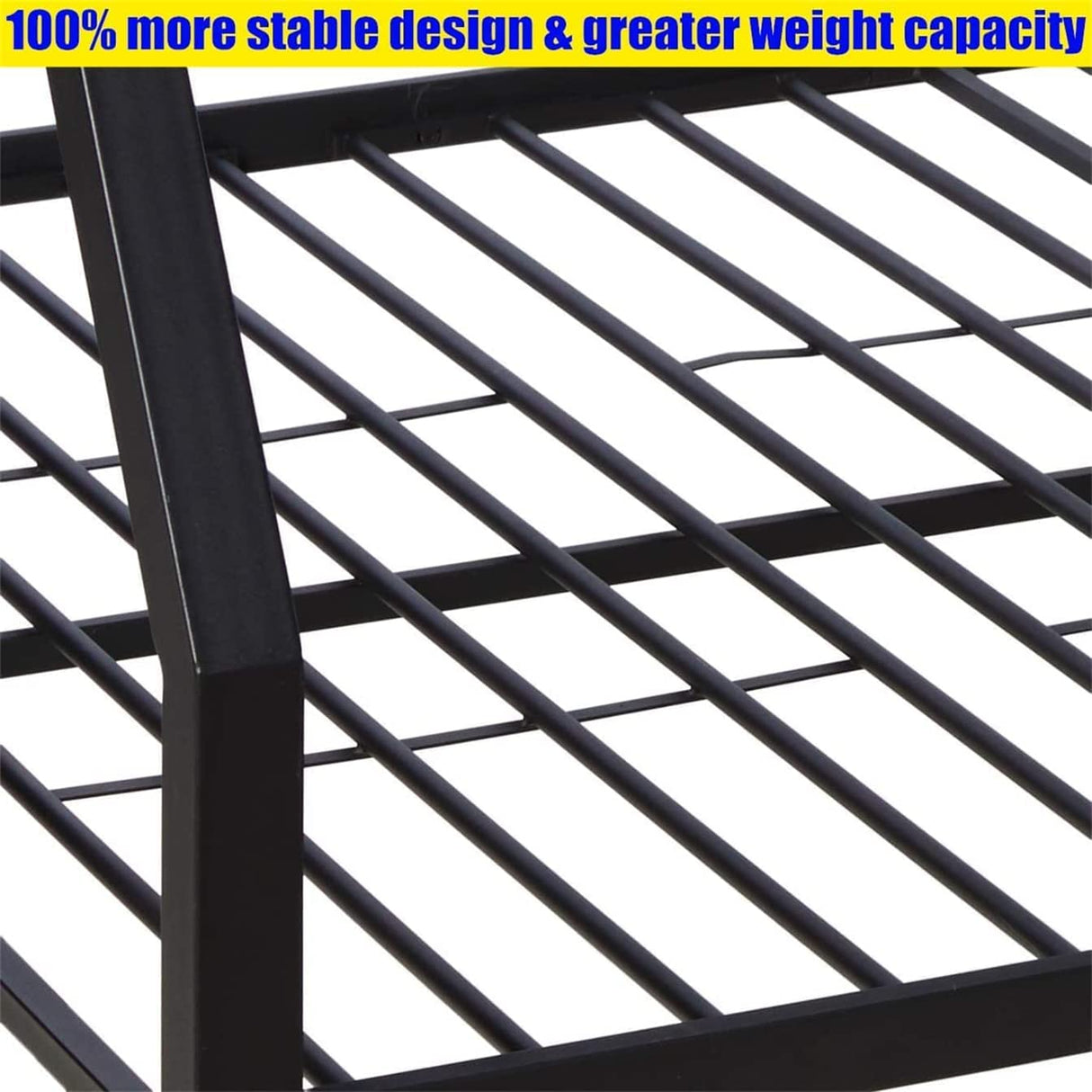 NIAYOU Twin XL Over Queen Bunk Bed, Industrial Style, Black Metal, Up to 900 lbs Weight Capacity, Easy Assembly NIAYOU