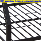 NIAYOU Twin XL Over Queen Bunk Bed, Industrial Style, Black Metal, Up to 900 lbs Weight Capacity, Easy Assembly NIAYOU
