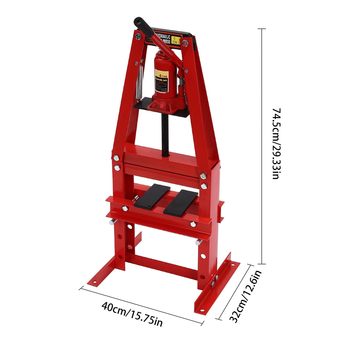 Hydraulic Power Units, 6-Ton Benchtop Hydraulic A-Frame Shop Press with Press Plates, Hydraulic 6 Ton Garage Floor Adjustable Shop Press with Plates, Hydraulic Press, Red, Hydraulic Shop Pres - WoodArtSupply