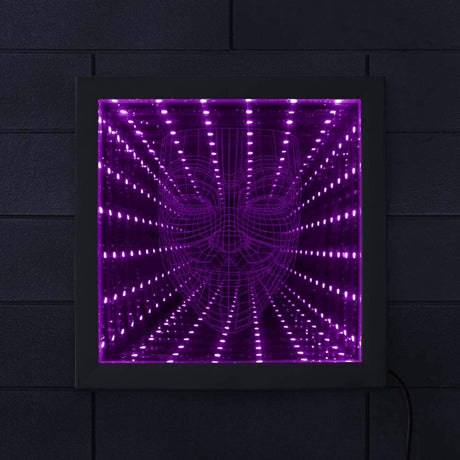 The Geeky Days Anonymous Guy Fawkes Mask 3D Stunning Optical Illusion Wood Frame V for Vendetta LED RGB Infinity Mirror Never Ending Tunnel Light The Geeky Days