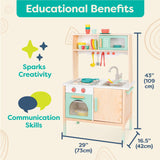 B. toys- Mini Chef Kitchenette- Pretend Play Wooden Play Kitchen – Kitchen for Kids – Kitchen Play Set & Accessories – (20+ Pcs)- 3 Years + B. toys