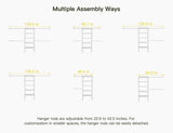 Ulif M2 Closet Organizer System, 5.9 Feet Height Mounted to the Wall Garment Rack with 4 Expandable Hanger Rods, 5 Shelves in 23.6" L x 14.5" W, Suit Total Space from 5.8-8.8 ft, White Ulif