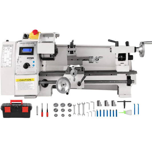 VEVOR Mini Metal Lathe, 8"x14", Mini Lathe Machine 2250 PRM Variable Speed Change, Precision Mini Lathe 650W Metal Working Lathe, Small Metal Lathe, Milling Machine for Various Types of Metal - WoodArtSupply