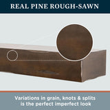 48 Inch Floating Fireplace Mantel Wood Shelf In Ash Rustic - Breckenridge From Mantels Direct | With Corbel Bracket Arches | Wooden Rustic Wall Shelf Perfect for Electric Fireplaces and Décor MANTELSDIRECT