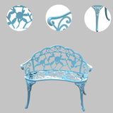 KAILI Garden Bench, Metal Aluminum Rose, Suitable for Garden Porch Park Front Porch Balcony Outdoor (Light Blue) KAILI