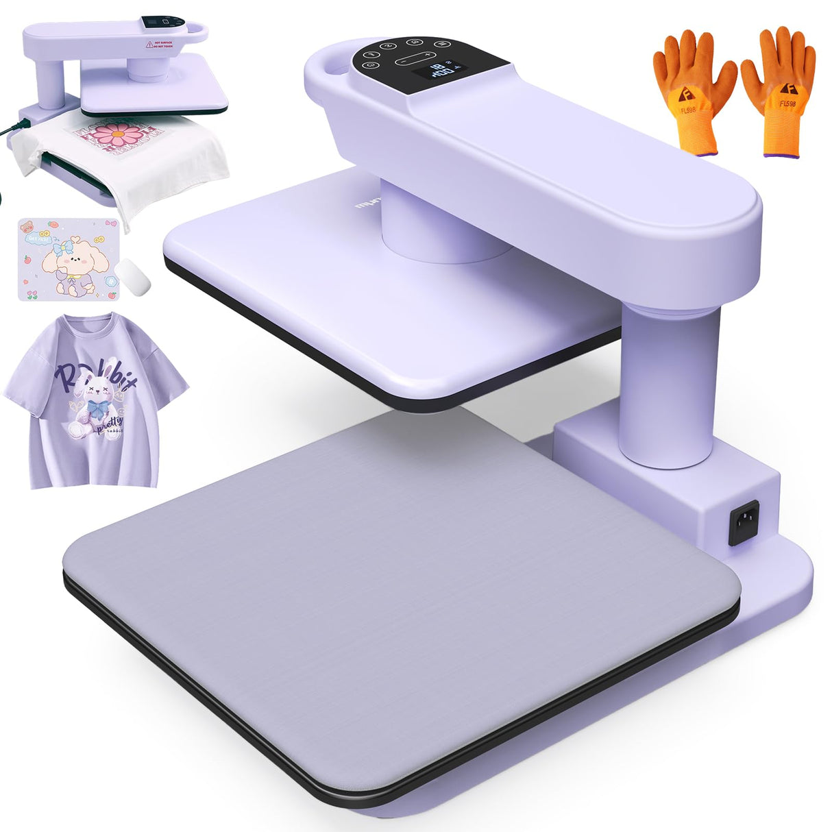 Whubefy 360° Swivel Auto Heat Press 15x15 - Professional Automatic Shirt Press Machine with Auto Release & 7-Level Auto Pressure - Swing Away Large Pro Heat Press Machine for T Shirts Hoodie HTV Vinyl Whubefy