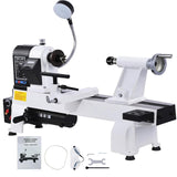 CXRCY 12" x 18" Wood Lathe, Powerful Benchtop Wood Lathe Machine 3/4 HP Infinitely Variable Speed 650-3800 RPM with Lathe Belt & Goggle for Woodworking, Woodturning (Model:WL460-12VF) CXRCY