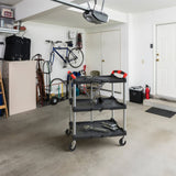 Olympia Tools 410-007 Pack-N-Roll 150 lbs Folding Collapsible Service Cart, Black/Red Olympia Tools