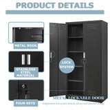 YEEZER Metal Storage Cabinet with Locking Doors and Shelves, 71" Large Garage Locker with 4 Adjustable Shelves, Steel File Cabinet for Office, Garage, Home & Pantry (White) YEEZER